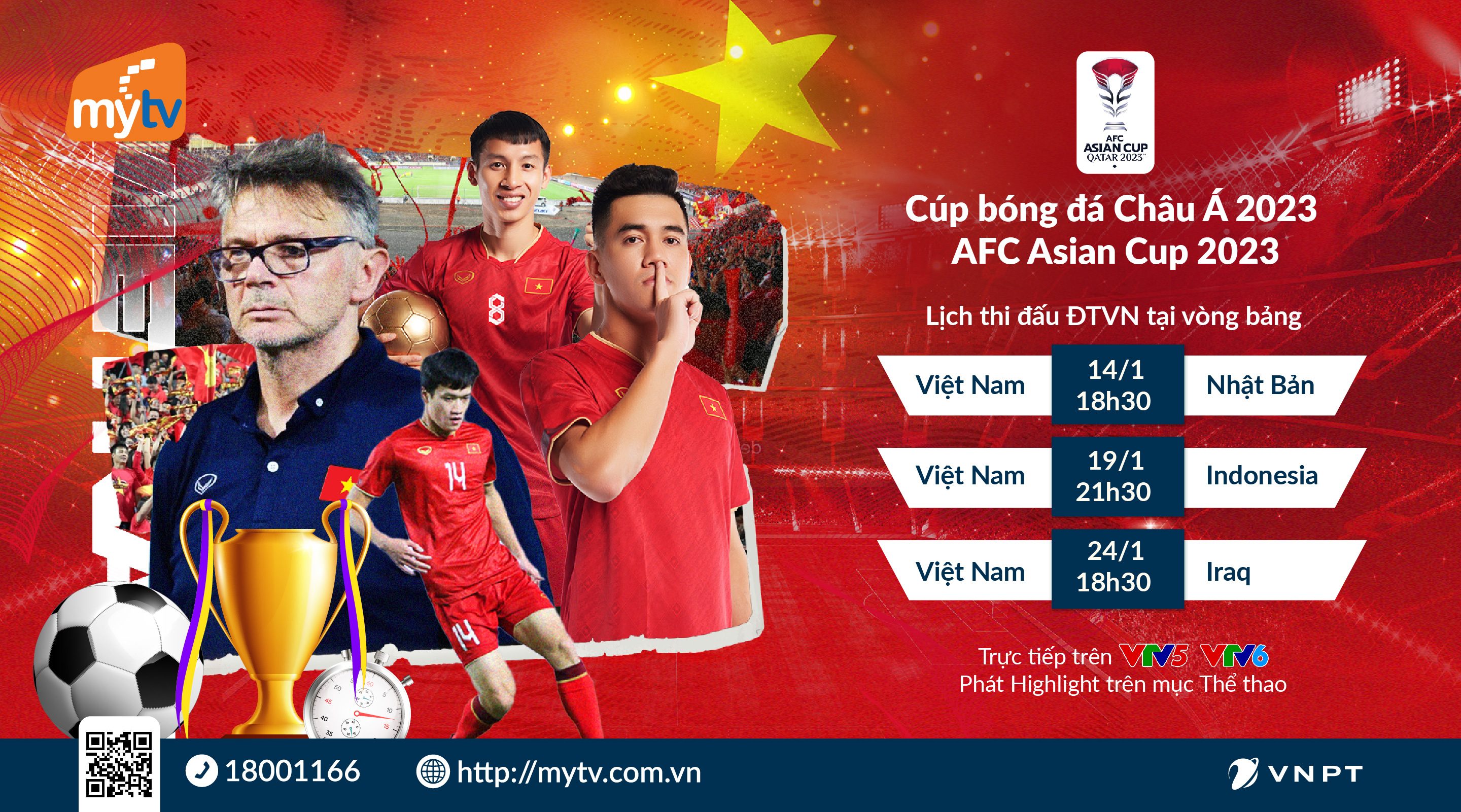 Trực tiếp trên MyTV: Tuyển Việt Nam chinh phục AFC Asian Cup 2023