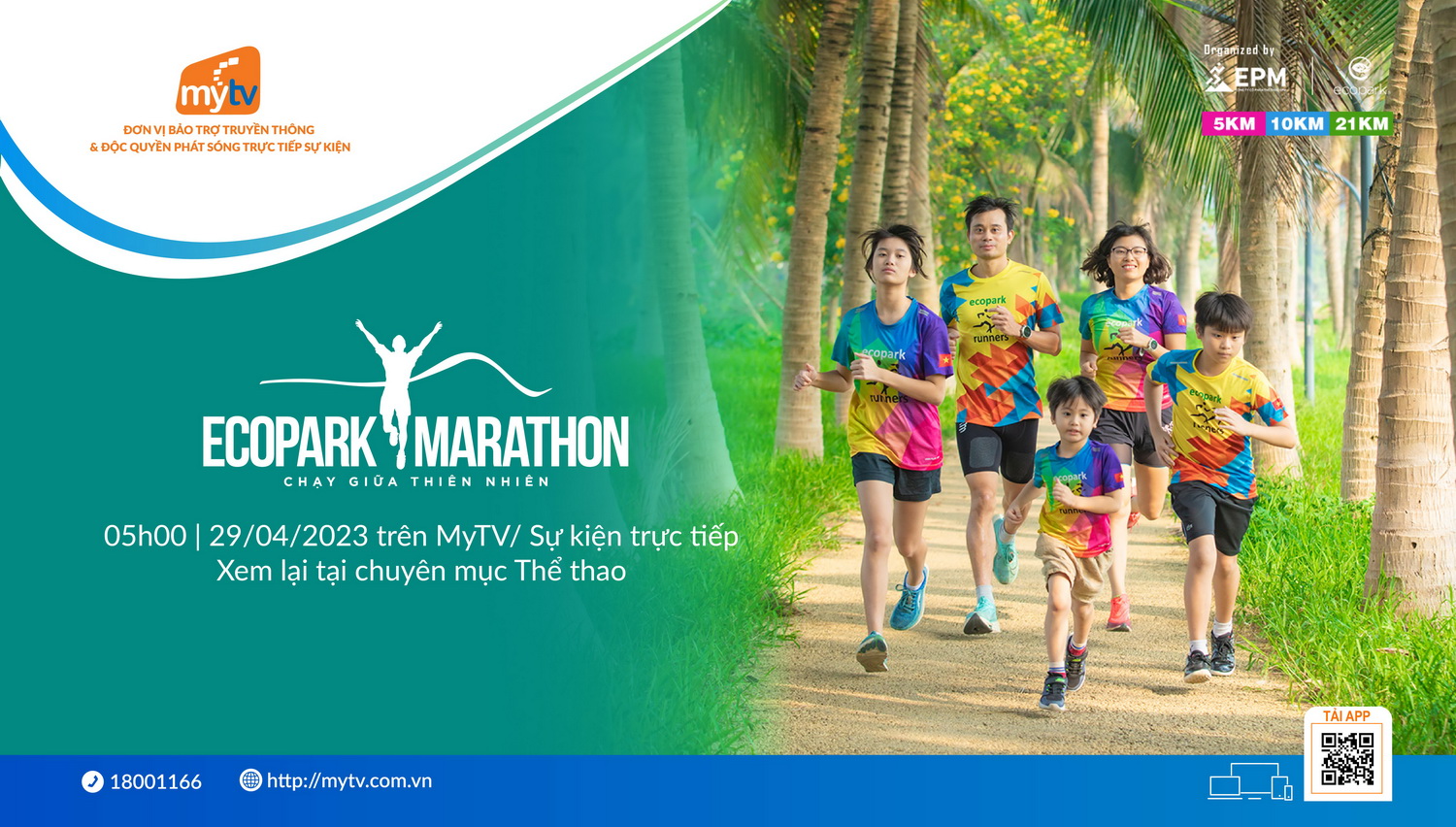 Truyền hình MyTV bảo trợ truyền thông & độc quyền phát sóng Ecopark Marathon 2023
