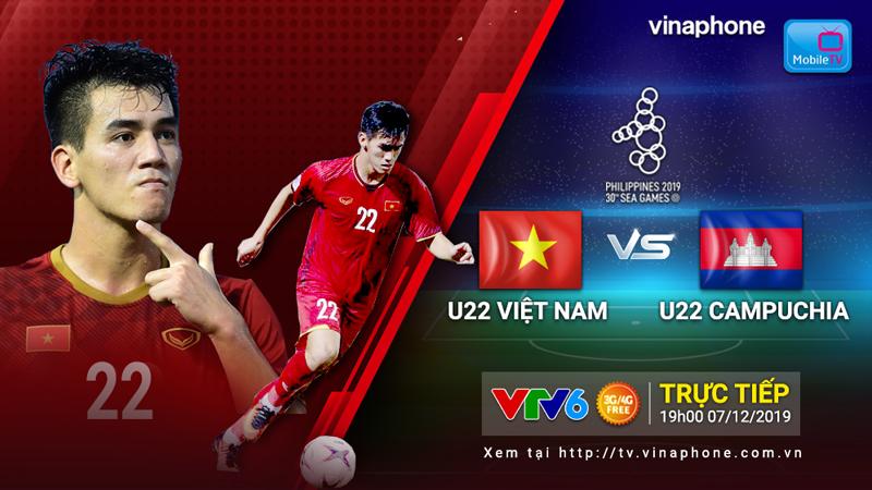 Xem U22 Việt Nam chiến thắng U22 Campuchia trên dịch vụ MobileTV