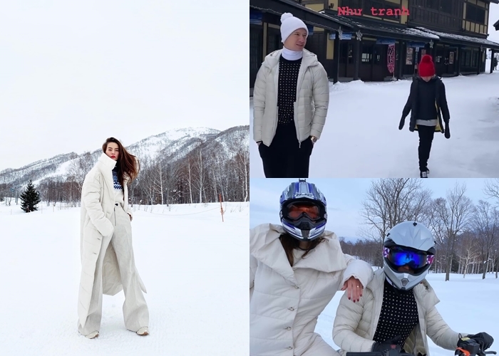 Chi Pu khoe dáng nóng bỏng, Hồ Ngọc Hà trượt tuyết cùng Kim Lý và con trai