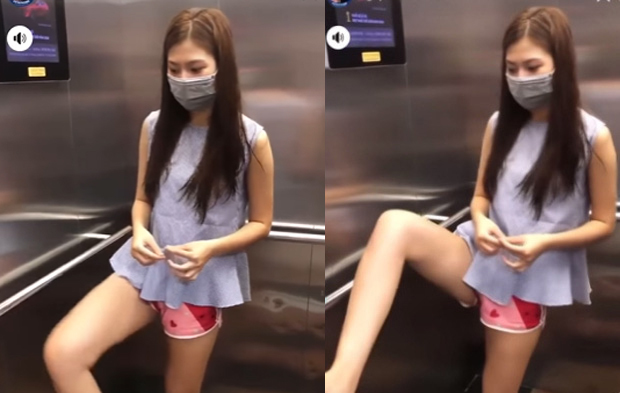Người mẫu Chúng Huyền Thanh bị chỉ trích dùng chân bấm thang máy
