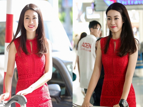 Hoa hậu Đỗ Mỹ Linh được chào đón tại sân bay Nội Bài