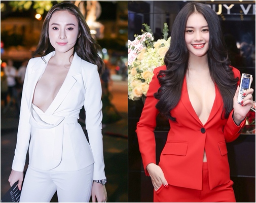 Style vest không nội y của Angela Phương Trinh và Linh Chi 