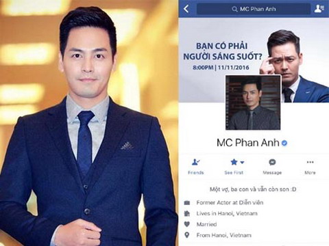 Facebook 1 triệu người theo dõi của MC Phan Anh bất ngờ bị khoá