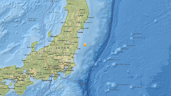 Khu vực động đất ở Nhật Bản sáng 22/11. Ảnh: 