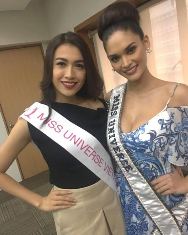 Cô có cơ hội gặp gỡ đương kim Hoa hậu Hoàn vũ Pia Wurtzbach.  Cuộc thi Hoa hậu Hoàn vũ 2016 sẽ diễn ra từ ngày 13 - 31/12/2017, tại thủ đô Manila, Philippines. Trong đêm chung kết, đương kim Hoa hậu Hoàn vũ 2015 Pia Wurtzbach sẽ trao vương miện cho người kế nhiệm.