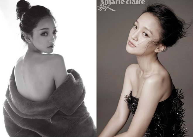 Cô gái 18 tuổi Giang Nghệ Đình (trái) là hot girl mới nổi trong cộng đồng mạng Trung Quốc nhờ sở hữu gương mặt khá giống ngôi sao điện ảnh Châu Tấn (phải). 9X cũng được nhận xét có nhiều nét "hao hao" diễn viên Lý Tiểu Lộ.