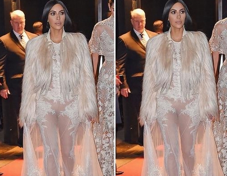 Kim Kardashian táo bạo với váy xuyên thấu
