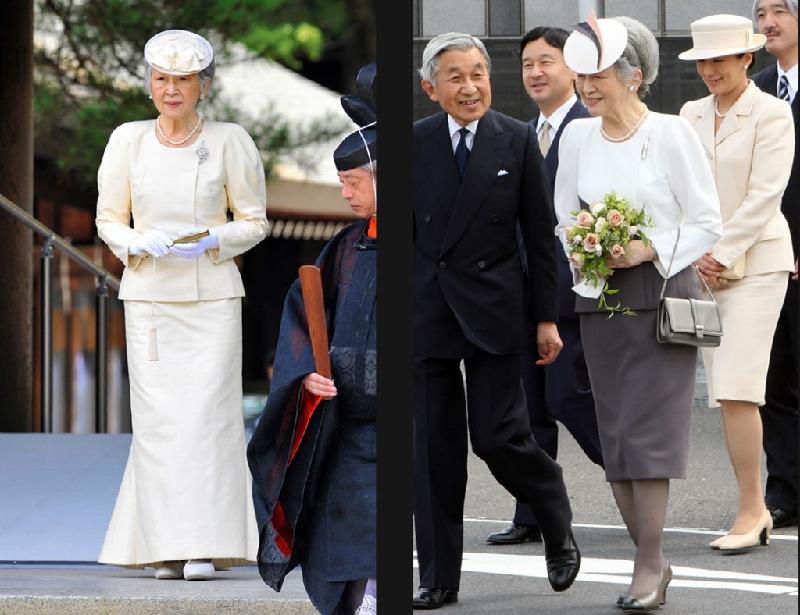 Hoàng hậu Michiko là vợ của Nhật hoàng Akihito. Bà là thường dân đầu tiên được cưới vào Hoàng gia Nhật vào năm 1959. Cho đến nay, hoàng hậu 83 tuổi vẫn được ngợi ca bởi gu thời trang tinh tế, sang trọng. Đặc biệt, phụ kiện gần như không thể thiếu của hoàng hậu là các kiểu mũ mang phong cách hoàng gia. Ảnh: 
