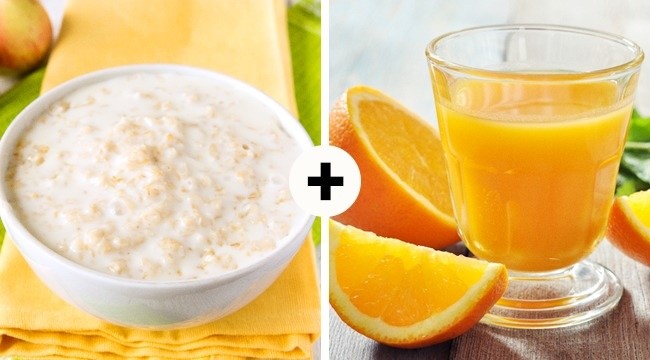 Bột yến mạch và nước cam: Hai loại đồ ăn này là nguồn tuyệt vời cung cấp phenolics. Cách kết hợp này giúp bạn cải thiện hệ tiêu hóa và làm sạch cơ thể, loại bớt các chất độc. 