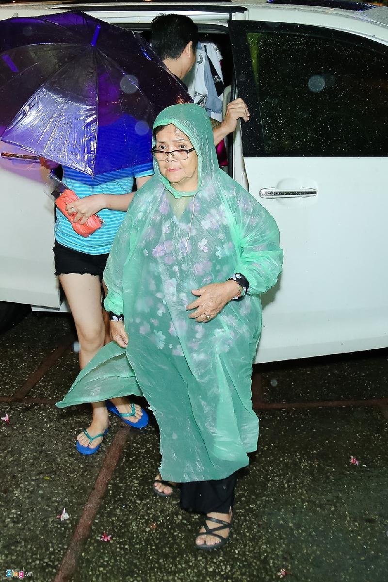 Trong số khách mời khoác áo mưa đi xem show, có mẹ chủ nhân đêm nhạc - bà Trần Thị Thọ. Đàm Vĩnh Hưng cho hay anh hoàn toàn không biết sự có mặt của bà dưới khán đài.