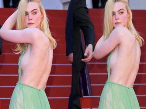Elle Fanning khoe lưng trần gợi cảm trên thảm đỏ Cannes ngày thứ 5
