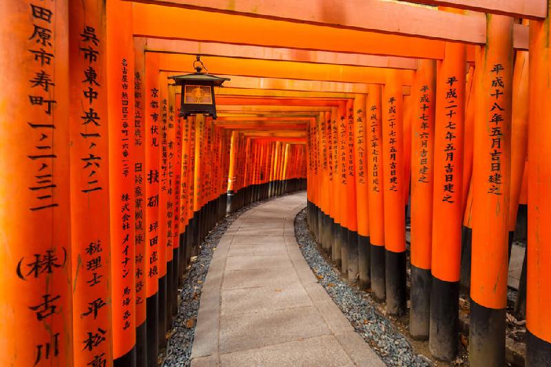 1. Đền Fushimi Inari-taisha (Kyoto): “Đây là một nơi độc nhất vô nhị. Vì thời gian có hạn, chúng tôi chỉ đi được một nửa đường, nhưng dạo quanh những cây cột này thật là tuyệt”, một lời bình viết. Ảnh: Thetruejapan.
