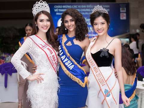 Hoa hậu Tường Linh khoe nhan sắc rực rỡ bên dàn thí sinh Miss ASEAN