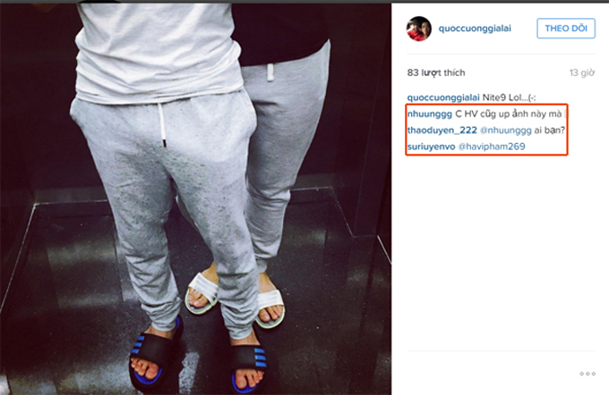 Tháng 10/2015, Cường Đô La bất ngờ chia sẻ bức ảnh chụp chân của một đôi trai gái mặc đồ thể thao trong thang máy trên Instagram. Cùng thời điểm, Hạ Vy cũng chia sẻ bức ảnh y hệt trên trang cá nhân nhưng rồi nhanh chóng xóa đi. 