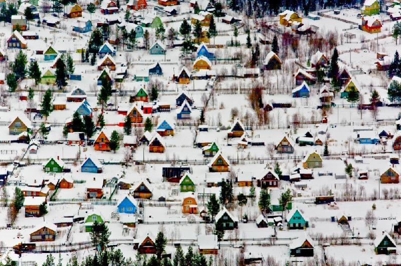 Một ngôi làng nghỉ dưỡng gần Arkhangelsk, Nga.