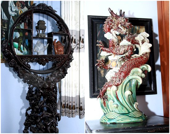 Những vật trang trí đắt đỏ được bố mẹ Lâm Khánh Chi dày công sưu tập.