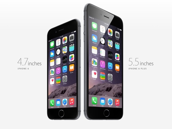 Trong ba năm trở lại đây, tại mỗi kỳ ra mắt, Apple lại đồng thời giới thiệu đến người dùng 2 mẫu iPhone mới với kích thước màn hình lần lượt là 4,7 và 5,5 inch. Ảnh: 