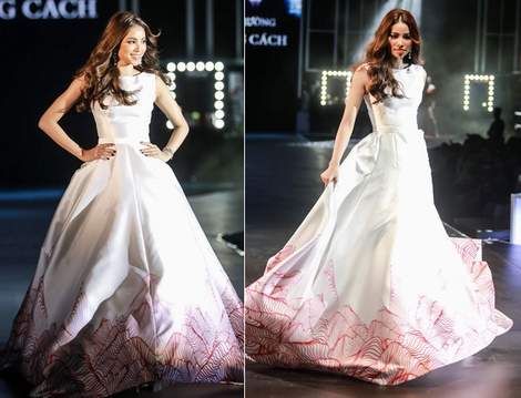 Hoa hậu Phạm Hương mặc váy trắng xinh như công chúa