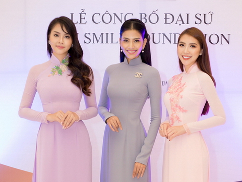 Trương Thị May, Tường Linh, Thùy Trang đồng loạt diện áo dài làm đại sứ quỹ vì trẻ em