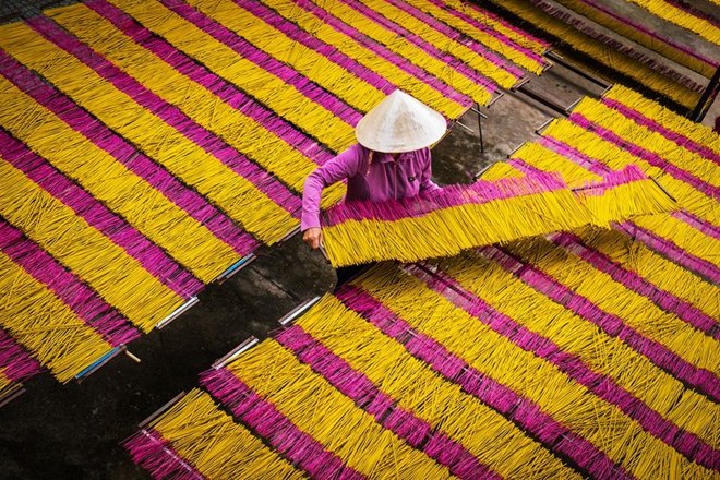 Làng nghề làm hương truyền thống ở Tây Ninh, Việt Nam. (Nguồn: NatGeo)