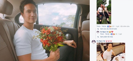Trên trang cá nhân, Kim Lý cũng chia sẻ hình ảnh ngày 20/10. Trong bức hình, xuất hiện bó hoa giống hình ảnh Hồ Ngọc Hà đăng tải.