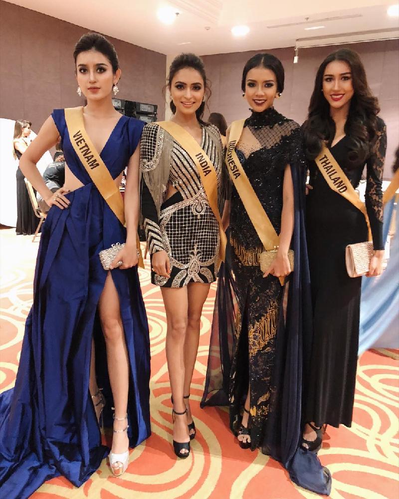 Tại Miss Grand năm nay, 4 đại diện Việt Nam, Ấn Độ, Indonesia và Thái Lan chơi rất thân với nhau.