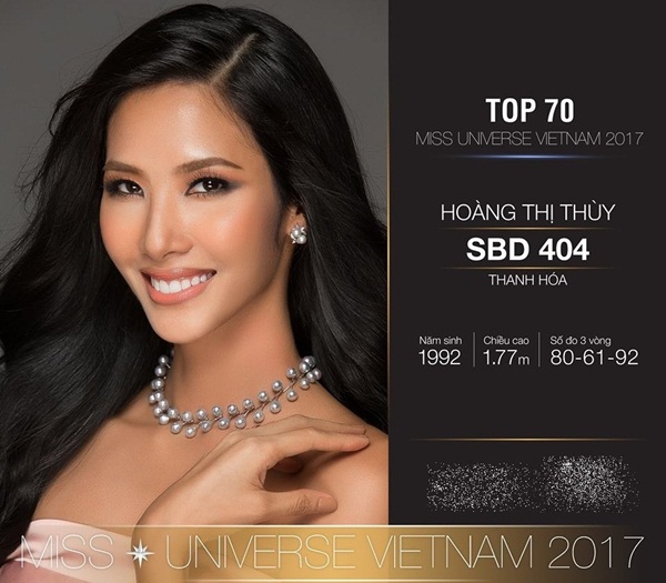 Hoàng Thùy là người đẹp nhận được sự ủng hộ lớn tại Hoa hậu Hoàn vũ Việt Nam 2017.