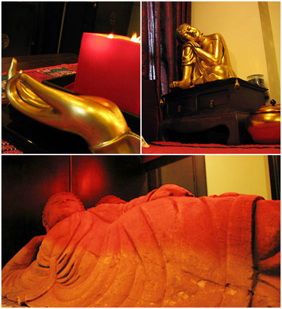 Khắp nhà, từ cửa vào đến từng gian phòng, đều bày biện rất nhiều hình ảnh và tượng Phật. Ngô Thanh Vân cho biết phải mất gần một năm để trang hoàng cho ngôi nhà đúng ý muốn của mình.