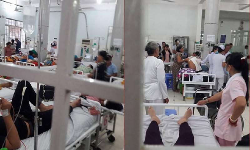 Các nạn nhân cấp cứu tại BV đa khoa Tây Ninh. Ảnh: CTV