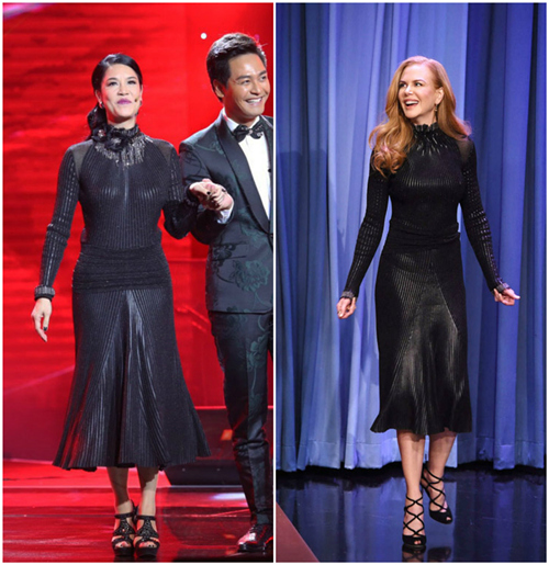 Trong vòng liveshow, cô lại chọn đầm đen kín đáo từ nhà mốt Salvatore Ferragamo thuộc bộ sưu tập Thu đông 2014, giá gần 80 triệu đồng. Mẫu váy này từng khiến minh tinh Nicole Kidman toả sáng trên thảm đỏ.