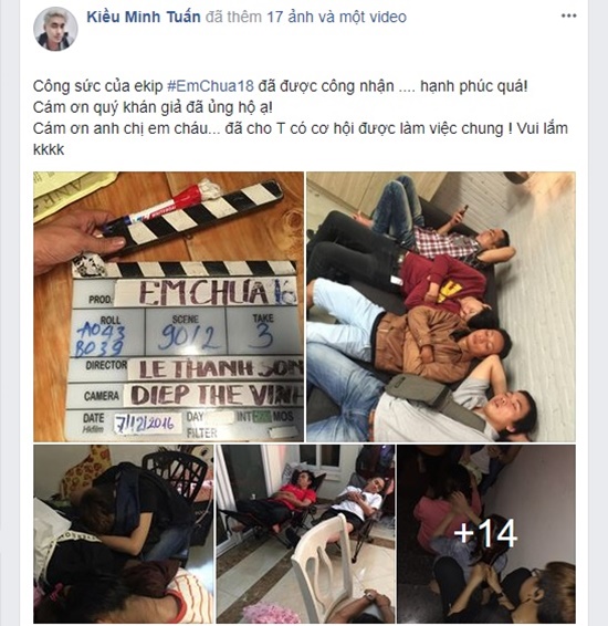 Kiều Minh Tuấn chia sẻ hình ảnh hậu trường phim Em chưa 18 để chúc mừng bộ phim vừa đạt thành tích ấn tượng tại LHP Việt Nam.