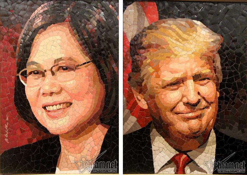 Chân dung nhà lãnh đạo Đài Loan (Trung Quốc) Thái Anh Văn và Tổng thống Hoa Kỳ Donald Trump