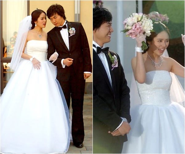 Han Ga In đã quyết định lựa chọn chiếc váy cưới đến từ một nhà thiết kế trong nước Hang Jae Bok. Mỹ nhân sở hữu góc nghiêng đẹp nhất Hàn Quốc vẫn nổi bật và xinh đẹp