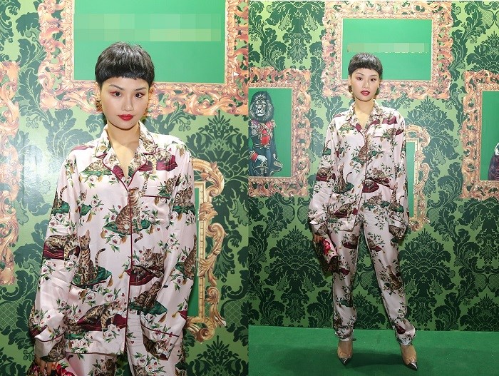 Tham dự sự kiện nhãn hàng thời trang nổi tiếng mới đây, Miu Lê gây chú ý với bộ cánh họa tiết màu mè và phom dáng như "đồ ngủ" ngay trên thảm xanh.