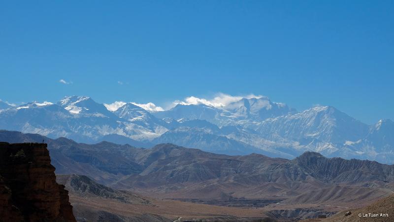 Quang cảnh núi tuyết nhìn từ Shija jhong cave- Lower Mustang