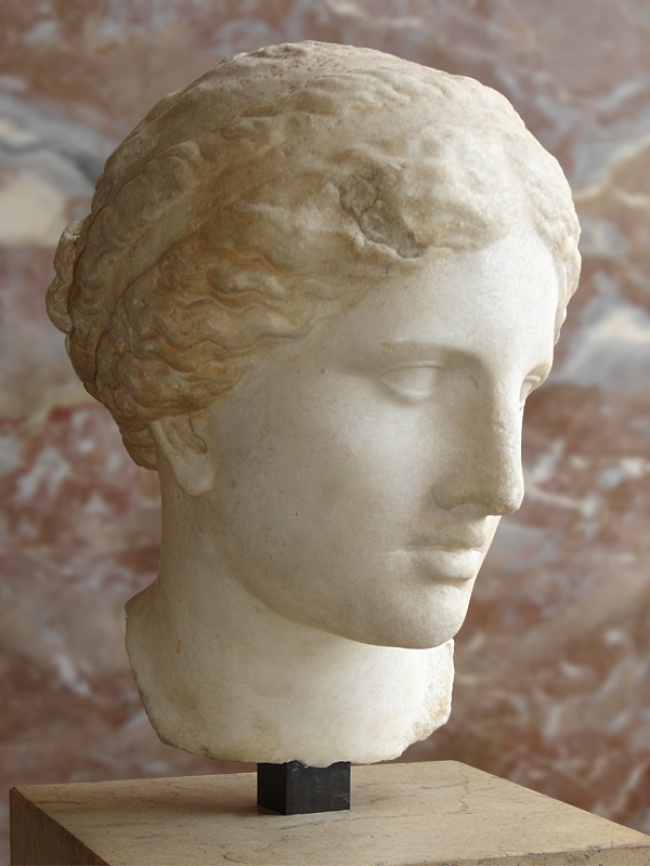   Tượng điêu khắc khắc họa khuôn mặt của Phryne (Ảnh: Wikipedia)