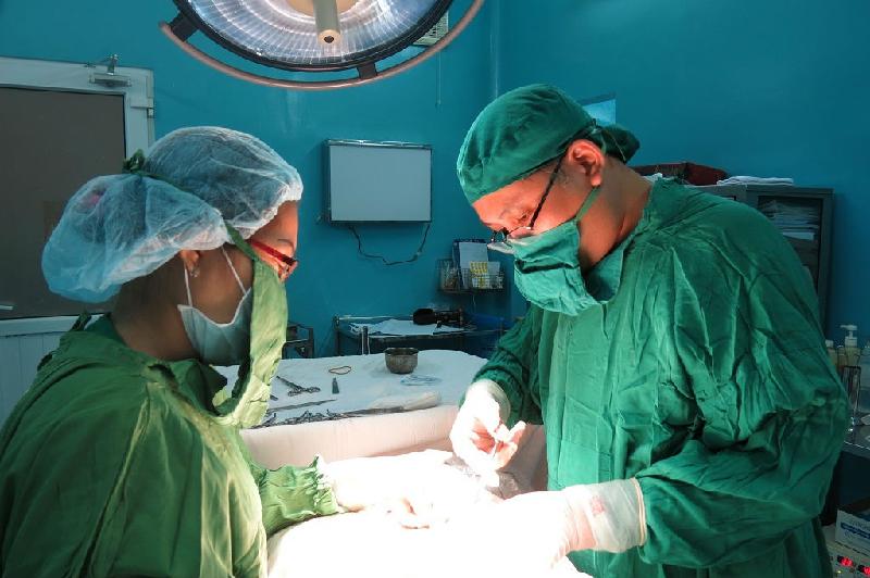 Bác sĩ khoa Nam học BV Bình Dân thực hiện phẫu thuật cho người bệnh