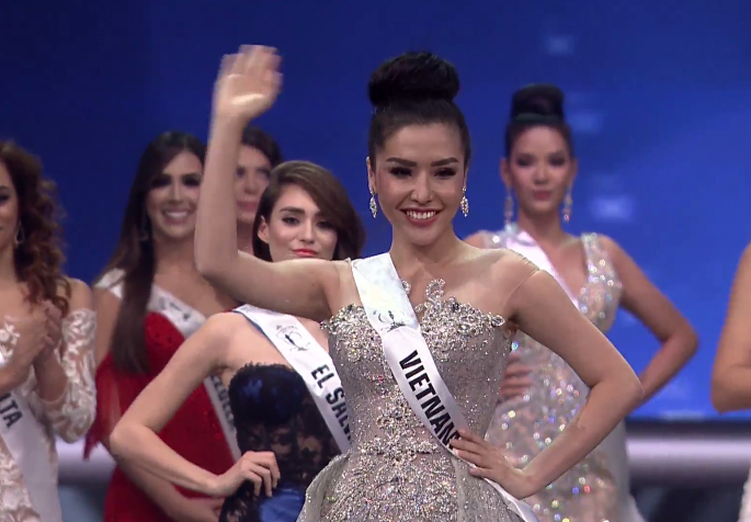 Bình chọn của khán giả Việt Nam đã giúp Khánh Phương lọt vào top 25 chung cuộc Hoa hậu Siêu quốc gia 2017. 