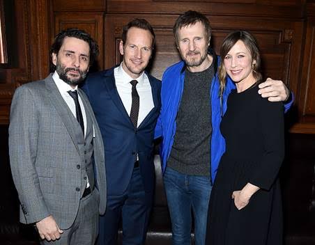 Jaume Collet-Serra chụp hình cùng dãn diễn viên phim: Patrick Wilson, Liam Neeson và Vera Farmiga