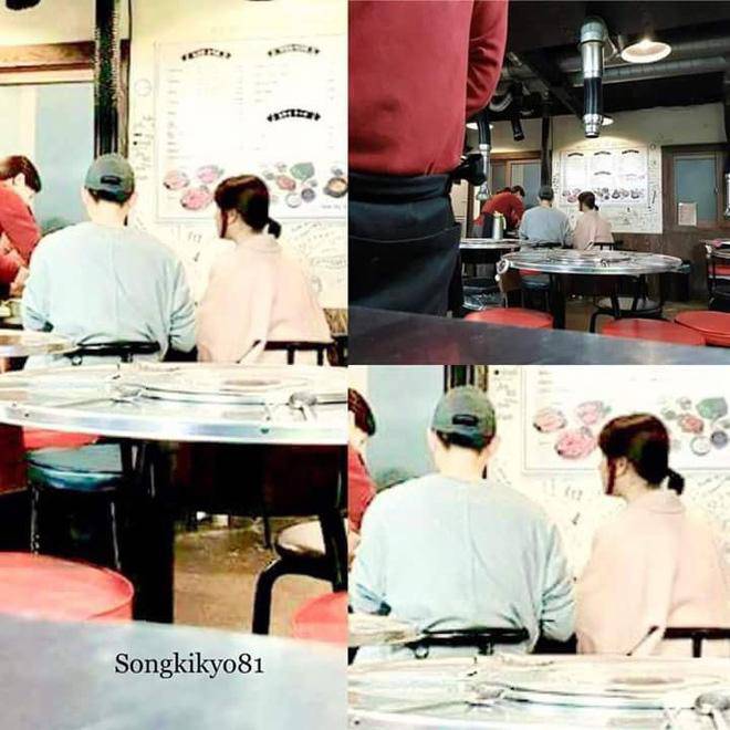 Hình ảnh Song - Song đi ăn nhà hàng bị fan bắt gặp.