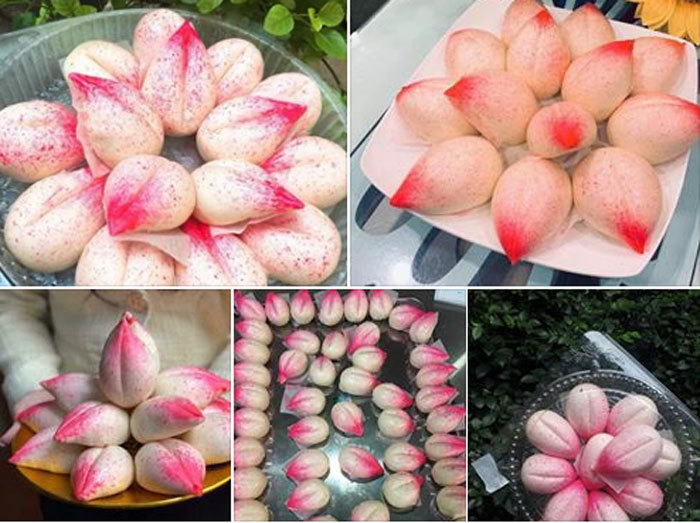 Bánh bao đào tiên được rao bán tràn ngập trên mạng xã hội