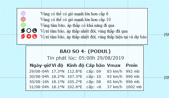 Bão số 4: Gió giật cấp 11 từ Thanh Hóa đến Quảng Trị